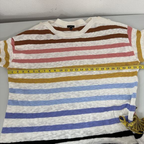 Talbots Sweater Womens 2X Striped Multicolor Knit Pull Over Light Weight Rainbow - Picture 10 of 13
